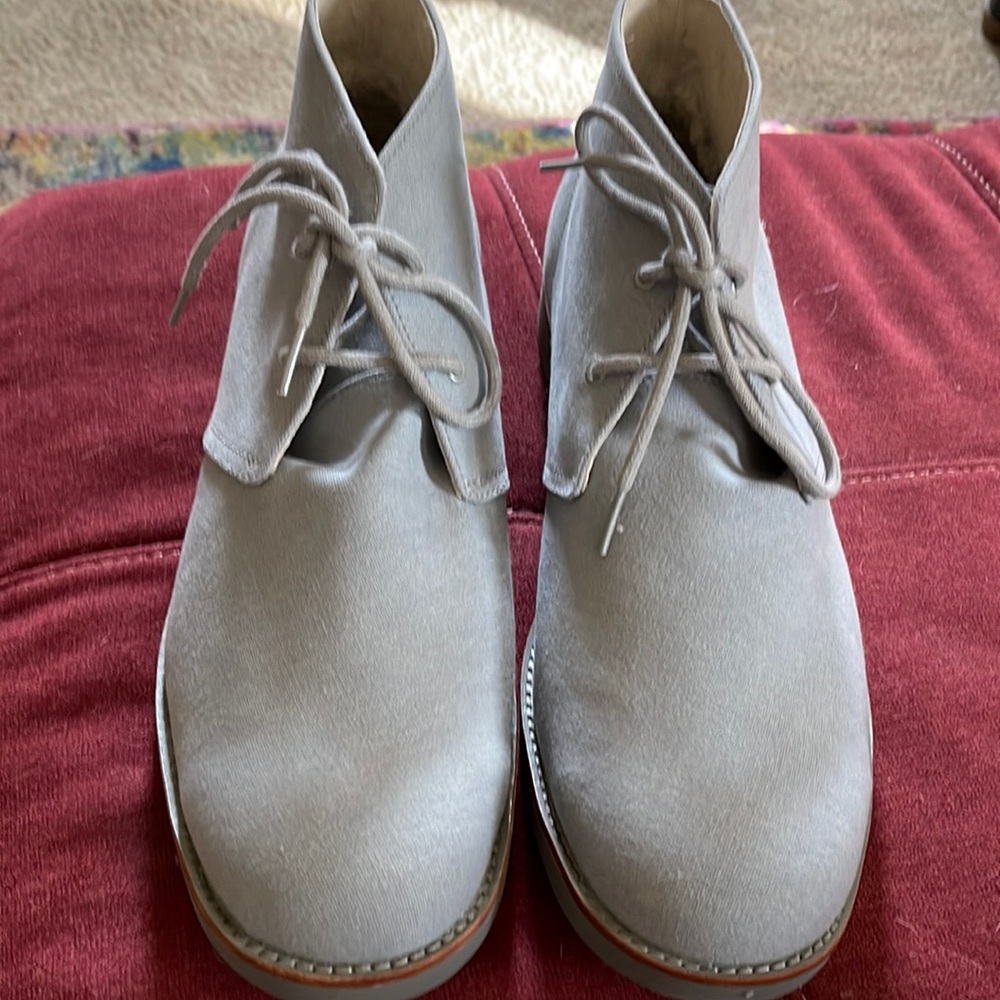 Mens UGG gray leather lamb fur lining size 15!